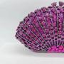 Hot Sales fanshaped Gown Crystal Rhinestone women's Clutches Purse Dress Banquet Stone Metal Purse Frame Wedding Clutch Hand bag