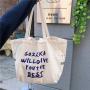 Gelory Wholesale Japanese Students Large Capacity Portable Cloth Bags Custom Logo Canvas Single Shoulder Bag