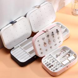 KBW621  Portable Travel Ladies Jewellery Storage Box Necklace Ring Earrings Double Household Accessories Box Jewellery Box
