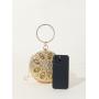 Fashion Round Handbags good quality rhinestone bag lady chain shoulder bag purse gold flower evening clutch bags handbag