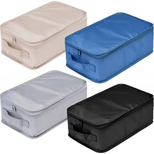 Gelory Custom Logo Portable Business Trip Travel Shoe Bag Waterproof Shoe Packing Cubes with Handle Holds 2 Pair of Shoes