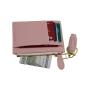 fashion rfid minimalist pu leather card holder wallet thin zipper keychain wallet card holder