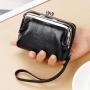 2024 new card purse pu leather ladies buckle coin purse 4 inch zipper wallet clip bag clutch bag