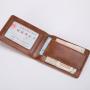 ZR221 Genuine Leather Men's Business Wallet, Pigskin Short Wallet, Vintage Creative and Versatile Card Bag for Father