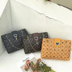 Embroidery tote bag ladies bag 2024 new women's shoulder bag diamond chain crossbody Korean printing handbag