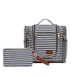 Fashion Design 2pcs/set Multi-functional waterproof canvas travel bag toiletry pouch with luggage strap custom logo Cosmetic bag