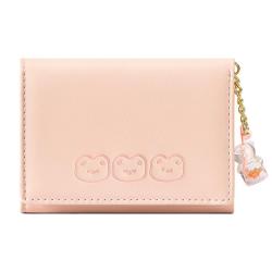 KBW512 Women Short Wallet Cute Multi Card Position Simple Short Card Case Student Cartoon Charm Ladies Tri-fold Coin Purse