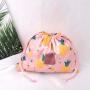 Custom Full Screen Printed Satin Drawstring Bag Hair Bundle Wig Underwear Packaging Dust Satin Pouch