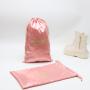 Custom Gold Logo Satin Drawstring Dust Bag Shoes Packaging Fashion Style Women Satin Dance Shoes Pouch