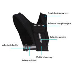 ZF235 New Outdoor Running Backpack Sports Reflective Fitted Vest Bag Neoprene Hiking Water Bottle Backpack