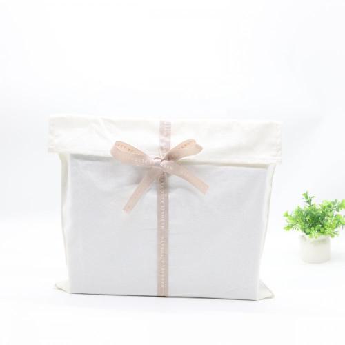 Custom Logo Printed  Large Canvas Envelope Dust Bag For Shoes White Recyclable Cotton Envelope Clothing Packing Bag