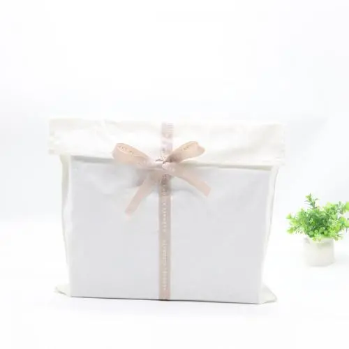 Custom Logo Printed  Large Canvas Envelope Dust Bag For Shoes White Recyclable Cotton Envelope Clothing Packing Bag