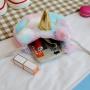 Wholesale cartoon unicorns plush toy backpack Girls' dressing mobile phone coin purse shoulder oblique span plush small bag