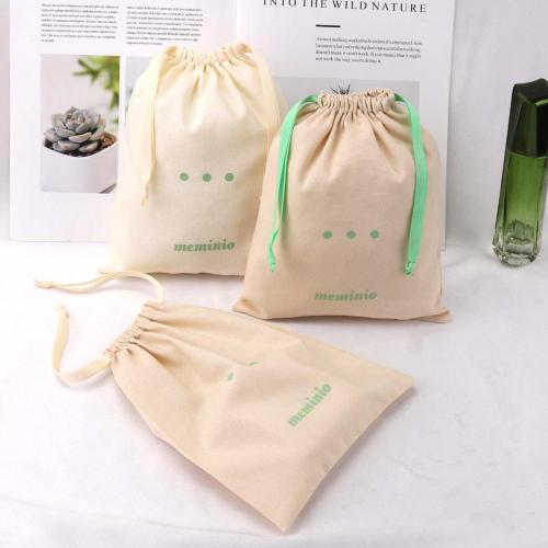 Eco-Friendly Different Size Cotton Linen Baby Shoe Dust Bag For Packaging Shopping Drawstring Muslin Shoe Pouch