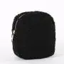High Quality Luxury Custom Adorable Black Sherpa Cosmetic bag Women Makeup Brushes Bag Eco-Friendly Teddy Bear Standing Pouch