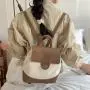 New design Small Backpack school bags Fashion casual Canvas bag PU splicing Backpack bag for women