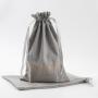 Customized Gray Cotton Linen Drawstring Dust Jewelry Pouch Organic Cotton Gift Makeup Cosmetic Dust Bag