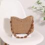 Summer women's bag new single shoulder solid color woven bag wholesale beach vacation bags women handbags ladies