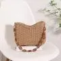 Summer women's bag new single shoulder solid color woven bag wholesale beach vacation bags women handbags ladies
