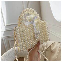 Hand Woven Clutch Evening Bag New 2023 Fashion Beaded Woven Handheld Crossbody Tote Bag