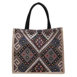 ZF033 Female New Fashion Canvas Tote Bag Ethnic Style Student Handbag ECO-friendly Travel Retro Polyester Cotton Shoulder Bag