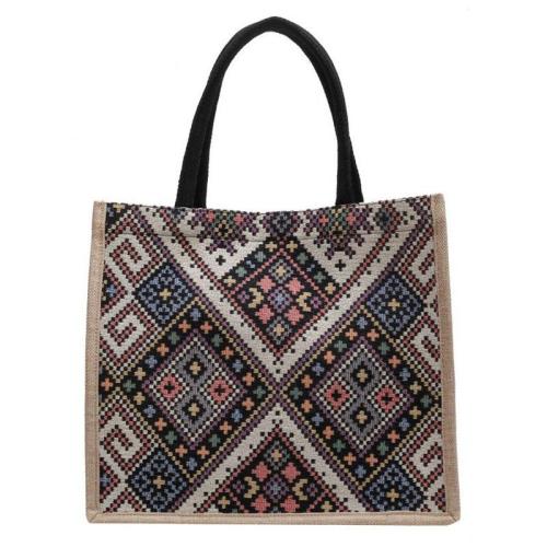 ZF033 Female New Fashion Canvas Tote Bag Ethnic Style Student Handbag ECO-friendly Travel Retro Polyester Cotton Shoulder Bag