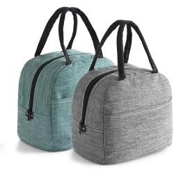 Gelory Simple Style Durable Insulated Leakproof Thermal Tote Lunch Bag For School Office Outside Picnic Polyester Lunch Bags