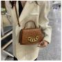 Simple Pu Portable Small Bag Women's New Fashion Single Shoulder Bag Chain Western Stone Grain Cross-body Bag
