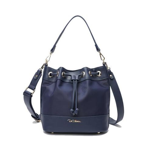 2024 Custom Logo Nylon PU Leather Shoulder Bag For Women Drawstring Bucket Purse