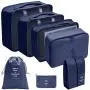 Travel Essentials 9 Set of Various Colored Packing Cubes Luggage Organizer Bags for Carry on Suitcases