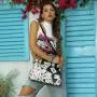 Top product fashion ladies bag playful personality women handbag with belt silk screen tote bag printing shoulder bag supplier