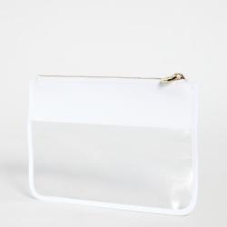 Stock Chenille Patches Clear Waterproof PVC Zipper Toiletry Carry Pouch Portable Makeup Organizer Bag Cosmetic Bag transparent