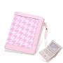 ZR522 Fashion Versatile Woman Short Wallet Lattice Card Holder Case Girl  Purse Female Money Clip Billfold Zipper PU Leather