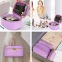 Cosmetic Bag Light Purple Makeup Bag Purple Cosmetic Pouch Travel Bag Toilet Organizer Necessary Beauty Case Bath Wash Make Up