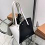 Fashion Tote Bag 2024 Women Handbags Contrast Color Women's Shoulder Bag Trendy Versatile Mommy Shopping Bag