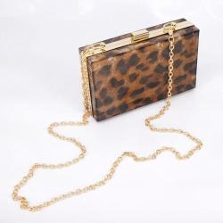 Wholesale leopard Pattern Ladies Acrylic Clutch Bag Fashion Women Tote Bag Casual Wedding Evening Bag 2024
