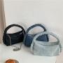 New Design Denim Shoulder Handbags Metal Chain Luxury Crossbody Bag Women Pure Handle Fashion Hand Bag Custom Denim Bag