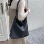 2024 Autumn Large Capacity Tote Bag Retro Soft Leather Messenger Bag High Quality PU Leather Shopping Bag