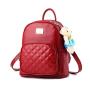 New Stylish Women's Leather Backpack Cute Mini Design Fashionable PU Lining Zipper Button Closures Two Handles College Travel