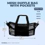 Gelory Wholesale Large Capacity Foldable Travel Duffle Bag Custom Women Travelling Mesh Duffle Bag