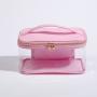 Keymay Custom Clear handle Makeup Bag Organizers Pouch Large Waterproof Portable Travel Clear Toiletry Transparent Cosmetic Bag