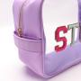 Keymay Popular Custom Logo 5 Colors 4 Sizes Portable Waterproof Transparent Clear Pvc Makeup Toiletry Bag Clear Cosmetic Bag