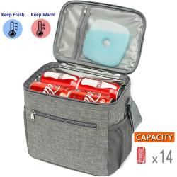 Leakproof Tote Thermal Meal Prep Lunch Pail Insulated Lunch Bag with Adjustable Shoulder Strap for Picnic/School/Travel/Office