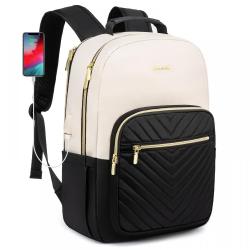 LOVEVOOK 15.6 17 Inch Business Work Laptop Bags Purse with USB Port Waterproof Business College Travel Backpacks for Woman