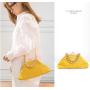 2022 Trendy Lady Designer Clutch  Bag Big Kiss-lock PU Leather Lattice Purse  Women Luxury Hasp Satchel  with Golden Chain