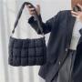 Factory New Quilted Cotton Women's Hand Bag Solid Color Ladies Shoulder Bag Fashion Plaid Female Unique Handbags
