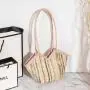 2024 Fashion Lady's Straw Bag Single Handle Cross Border Wholesale Vegetable Basket Handbag Irregular Shoulder Underarm Bag
