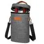 Gelory Custom Logo Insulated Leakproof 2 Bottle Wine Cooler Bag Padded Portable Wine Tote Bag for Travel, Picnic