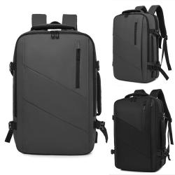 XL076 16IN Durable Computer Bag With USB  Waterproof Wearable Multicard Slot Backpack Expandable Large Capacity Shoulder Bag