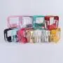 Keymay Custom Fashion Red Girls Pvc Makeup Bag Stadium Approved Shoulder Bag Women Clear Stadium Crossbody Bag